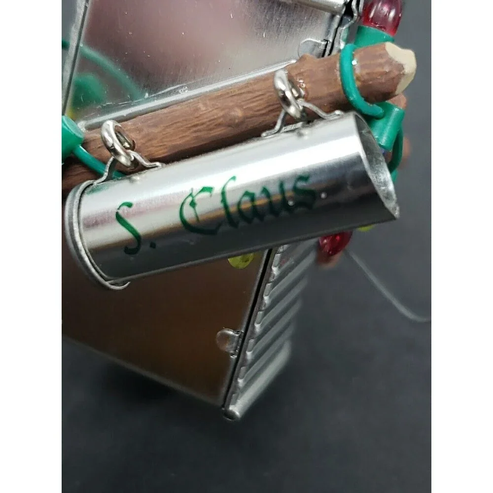Hallmark Santa's Mailbox Metal S. Claus Vintage 2002  Cookies & Milk Slide Out